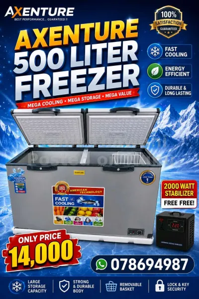 axenture 500 liter freezer