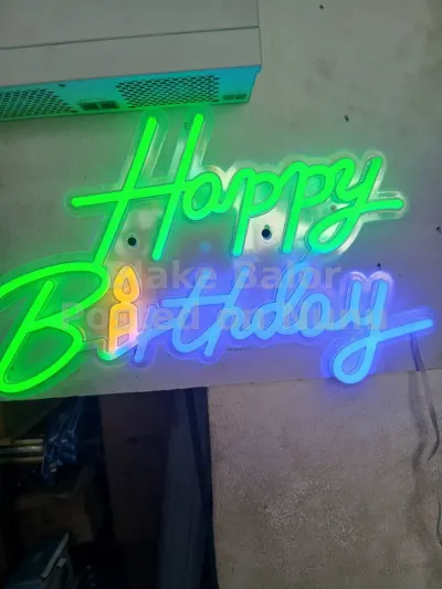 Happy birthday and strip light