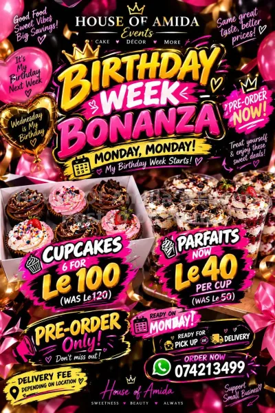 Cupcakes and Parfaits on Pre-order