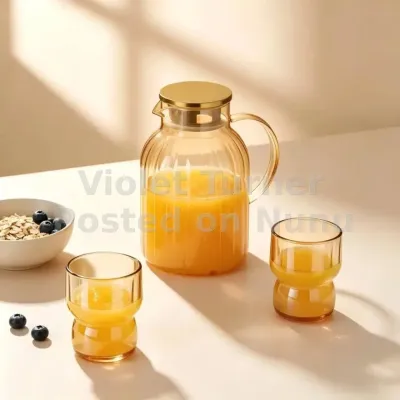6 Set glass and Pitcher