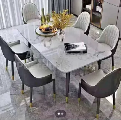 6 chairs and a Mable table