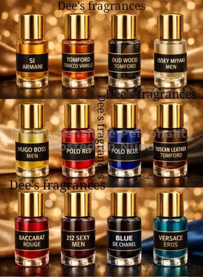 All type of perfume oil in 3,6,12-100mls